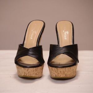 Platform wedged cork sandals